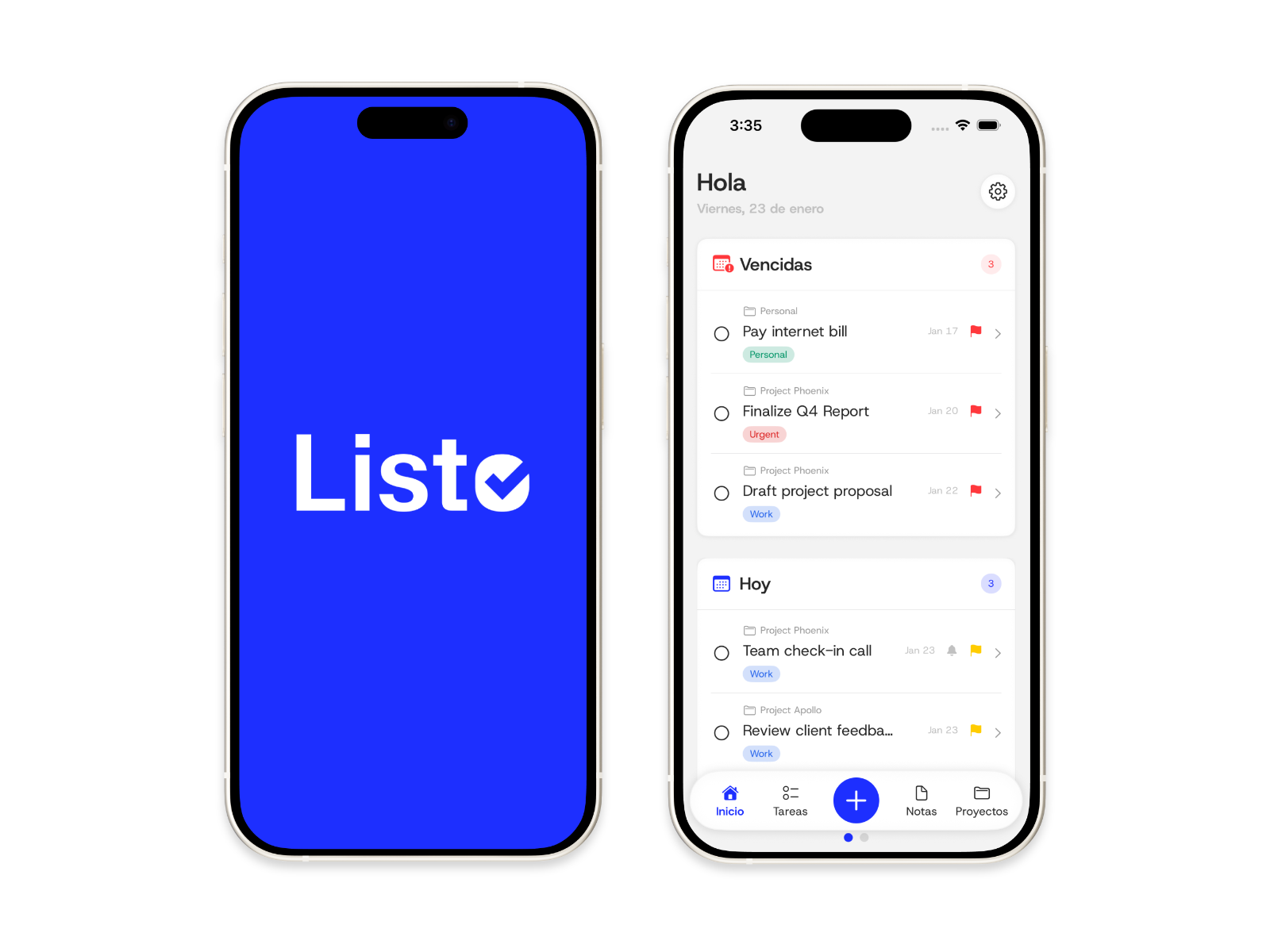 Listo App product design preview